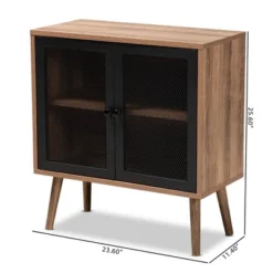 Yuna Natural Brown Wood And Metal 2 Door Storage Cabinet Natural Brown/Black - Baxton Studio -Outlet Baxton Studio Store GUEST 4ce173f1 5ca6 419d 9cd3 c27aa6e91751