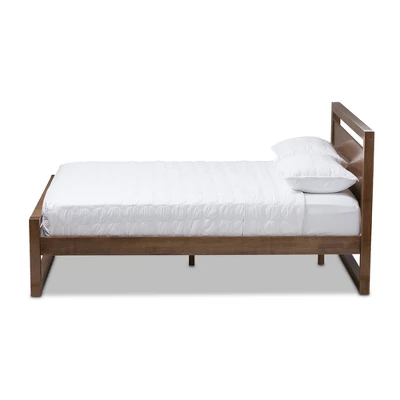 King Torino Mid Century Modern Solid Wood Open Frame Style Platform Bed Brown - Baxton Studio 1 King Torino Mid Century Modern Solid Wood Open Frame Style Platform Bed Brown - Baxton Studio