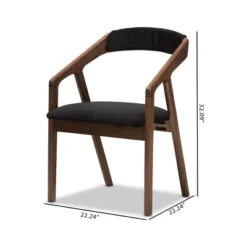 Set Of 2 Wendy Midcentury Modern Velvet And Walnut Wood Finishing Dining Chairs Dark Gray/ Brown - Baxton Studio -Outlet Baxton Studio Store GUEST 4d5af188 ea20 41a9 a82c a4fb99f0610e