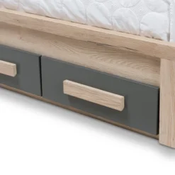 Twin Pandora Modern And Contemporary Two Tone 2 Drawer Size Storage Platform Bed Dark Gray/Natural - Baxton Studio -Outlet Baxton Studio Store GUEST 4d7d2423 1db5 4472 9558 9fb0118d0000