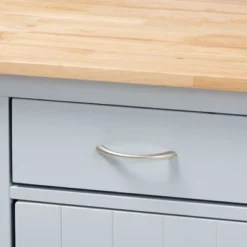 Donnie Wood Kitchen Storage Cart Light Gray/Natural - Baxton Studio -Outlet Baxton Studio Store GUEST 4e284dc7 2a31 43db a967 8f92001d5bb0