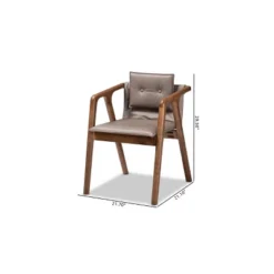 2pc Marcena Leather Upholstered And Wood Dining Chair Set Gray/Walnut Brown - Baxton Studio -Outlet Baxton Studio Store GUEST 4e4e1bad 8a48 4332 a130 9c98adb7acea