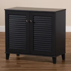 Shelf Wood Shoe Storage Cabinet Coolidge Finished Dark Gray - Baxton Studio -Outlet Baxton Studio Store GUEST 4e705e45 5a76 4635 9687 af92c531f6ae