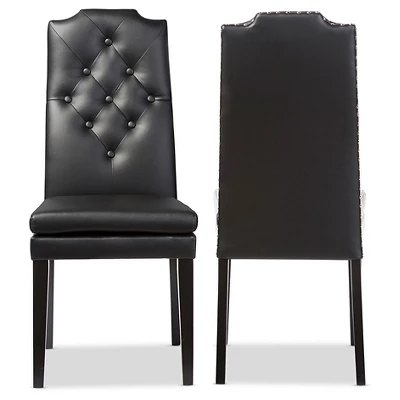 Set Of 2 Dylin Modern And Contemporary Faux Leather Dining Chairs - Baxton Studio 2 Set Of 2 Dylin Modern And Contemporary Faux Leather Dining Chairs - Baxton Studio - Image 2