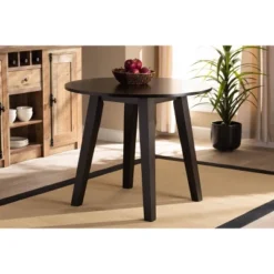 35" Ela Wide Round Wood Dining Table - Baxton Studio -Outlet Baxton Studio Store GUEST 4eea4b35 eefb 4d34 a986 effb1e321ac6