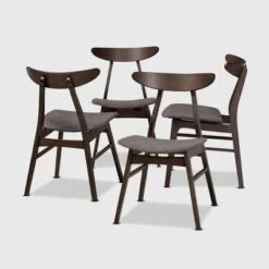 Set Of 4 Britte Fabric Upholstered Wood Dining Chairs - Baxton Studio -Outlet Baxton Studio Store GUEST 4f6f5b57 0f68 43c2 99ed df3a7cbae295