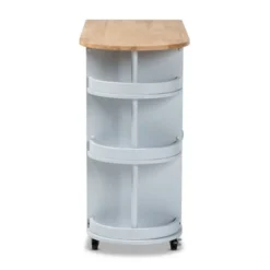 Donnie Wood Kitchen Storage Cart Light Gray/Natural - Baxton Studio -Outlet Baxton Studio Store GUEST 4f919f28 54ff 4420 b517 c42e65036e42