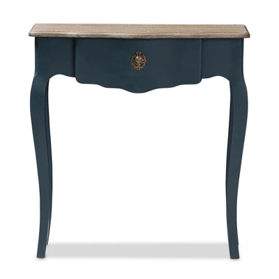 Mazarine Classic And Provincial Spruce Finished Console Table Blue - Baxton Studio 2 Mazarine Classic And Provincial Spruce Finished Console Table Blue - Baxton Studio - Image 2
