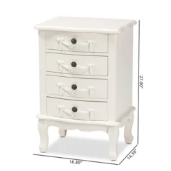 Callen Wood 4 Drawer Nightstand White - Baxton Studio 17 Callen Wood 4 Drawer Nightstand White - Baxton Studio -Outlet Baxton Studio Store GUEST 50ba27d5 0b82 4bbf 9ba2 17f2ba2235e7