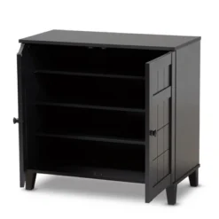 Shelf Wood Shoe Storage Cabinet Glidden Finished Dark Gray - Baxton Studio -Outlet Baxton Studio Store GUEST 50e9519f 8a1b 4fb8 b0ff 246bfc89aed4