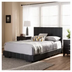 Full Atlas Modern And Contemporary Faux Leather Platform Bed Black - Baxton Studio -Outlet Baxton Studio Store GUEST 5116abce 3bbf 4f68 9604 d4b745cfa396