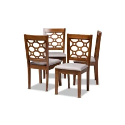 4pc Peter Fabric Upholstered And Wood Dining Chairs - Baxton Studio -Outlet Baxton Studio Store GUEST 512e9d32 cde2 4d8a aaf2 408cb1223bec