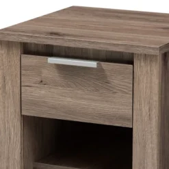 Laverne Modern And Contemporary Oak Finished 1 Drawer Nightstand Brown - Baxton Studio -Outlet Baxton Studio Store GUEST 51551231 9849 4462 afb1 16a37774a018