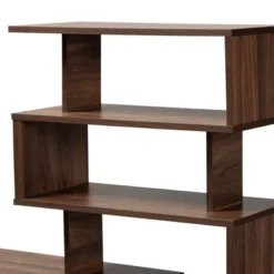 Foster Wood Storage Desk With Shelves Walnut/Brown - Baxton Studio -Outlet Baxton Studio Store GUEST 519e1296 786e 423d 8f08 454e7f8b71c7