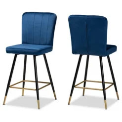 2pc Preston Two-Tone And Metal Bar Stool Set - Baxton Studio -Outlet Baxton Studio Store GUEST 52106471 3261 4773 a9d9 4f0119517e19