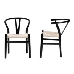2pc Paxton Wood Dining Chair Set - Baxton Studio -Outlet Baxton Studio Store GUEST 521a48f8 d3bb 4dce 8c1f 622536e94d3f