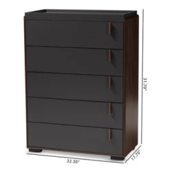 5 Drawer Rikke Two-Tone Wood Chest Brown - Baxton Studio -Outlet Baxton Studio Store GUEST 52552732 d449 42aa b51b 9eb3548e9236