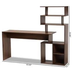 Foster Wood Storage Desk With Shelves Walnut/Brown - Baxton Studio -Outlet Baxton Studio Store GUEST 53fc6c6a 7ecd 40b5 bea9 d30a607ba8eb