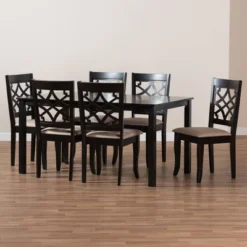 7pc Mael Dining Set Dark Brown/Espresso - Baxton Studio 11 7pc Mael Dining Set Dark Brown/Espresso - Baxton Studio -Outlet Baxton Studio Store GUEST 549497c3 106b 4f21 8f71 f03e9f8d1b87