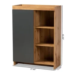 Caspian Wood Shoe Cabinet Gray/Brown - Baxton Studio -Outlet Baxton Studio Store GUEST 54eefff8 6da7 425c 93a5 da062f3f7614
