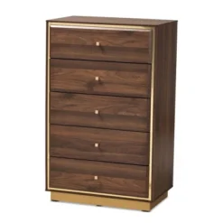 Cormac Wood And Metal 5 Drawer Storage Chest - Baxton Studio -Outlet Baxton Studio Store GUEST 550105d8 1c13 492f 95ba d2ddf5e41dab