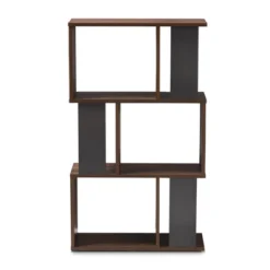 40.2" Legende Finished Display Bookcase Brown/Dark Gray - Baxton Studio -Outlet Baxton Studio Store GUEST 55963ee0 6b08 4cb1 8e0c 8bca707e5d3a