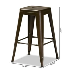4pc Horton Gunmetal Metal Stackable Counter Stool Set Gray - Baxton Studio -Outlet Baxton Studio Store GUEST 55a36758 a02b 4902 b04d 9cedf320497d