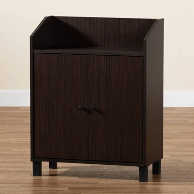 Rossin Wood 2 Door Entryway Shoe Cabinet - Baxton Studio 8 Rossin Wood 2 Door Entryway Shoe Cabinet - Baxton Studio - Image 8