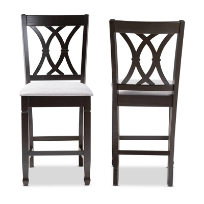 2pc Reneau Finished Wood Counter Height Pub Chairs - Baxton Studio 6 2pc Reneau Finished Wood Counter Height Pub Chairs - Baxton Studio - Image 6