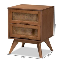 Barrett Wood And Synthetic Rattan 2 Drawer Nightstand Walnut Brown - Baxton Studio 18 Barrett Wood And Synthetic Rattan 2 Drawer Nightstand Walnut Brown - Baxton Studio -Outlet Baxton Studio Store GUEST 56bb2405 58ac 42ab 8fde a0036db0d150