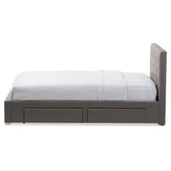 King Rene Modern And Contemporary Fabric 4-Drawer Storage Platform Bed Gray - Baxton Studio -Outlet Baxton Studio Store GUEST 56eaf33f 891a 4529 a80c 969bfdb26d68