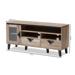 Cardiff Modern And Contemporary Wood TV Stand For TVs Up To 55" - Light Brown - Baxton Studio -Outlet Baxton Studio Store GUEST 574d62ce 4916 4148 9da1 cd2f588a4768