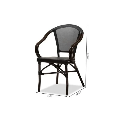 Set Of 2 Artus Indoor And Outdoor Stackable Bistro Dining Chairs - Baxton Studio 6 Set Of 2 Artus Indoor And Outdoor Stackable Bistro Dining Chairs - Baxton Studio - Image 6