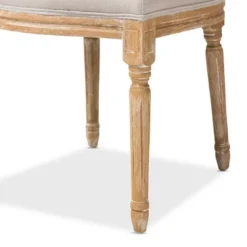 Cadencia French Vintage Cottage Weathered Oak Wood Finish And Fabric Upholstered Dining Side Chair - Beige - Baxton Studio -Outlet Baxton Studio Store GUEST 58cdd9f7 f2f5 42ef 83c2 baa016b5b715