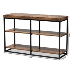 Bardot Wood And Metal 3 Tier Console Table Walnut Brown/Black - Baxton Studio -Outlet Baxton Studio Store GUEST 5a6e98a2 6ef8 450a af63 5fdb6ed4468e