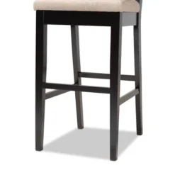 2pc Gideon Fabric Upholstered And Wood Barstool Set Sand/Dark Brown - Baxton Studio -Outlet Baxton Studio Store GUEST 5b1f07eb 51b1 4b4c ba90 c9dbcef4c433