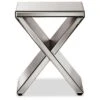 Morris Modern And Contemporary Hollywood Regency Glamour Style Accent Side Table - Silver - Baxton Studio