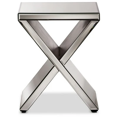 Morris Modern And Contemporary Hollywood Regency Glamour Style Accent Side Table - Silver - Baxton Studio 1 Morris Modern And Contemporary Hollywood Regency Glamour Style Accent Side Table - Silver - Baxton Studio
