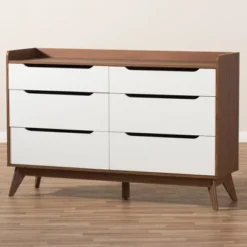 Brighton Mid-Century Modern Wood 6 Drawer Storage Dresser Brown - Baxton Studio -Outlet Baxton Studio Store GUEST 5b8ec187 f601 47ab 90c0 5def06d18145