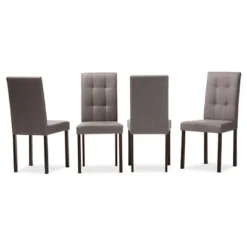 Baxton Studio Set Of 4 Andrew Modern And Contemporary Fabric Upholstered Grid-tufting Dining Chair -Outlet Baxton Studio Store GUEST 5c7d6327 90b4 443e b0fe dfd811a333d8