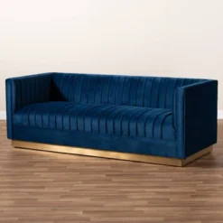 Aveline Velvet Upholstered Finished Sofa Navy Blue/Gold - Baxton Studio 14 Aveline Velvet Upholstered Finished Sofa Navy Blue/Gold - Baxton Studio -Outlet Baxton Studio Store GUEST 5c8b0df6 6649 4d6d 83f7 fa55af24dfa9