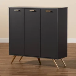 Kelson Wood 3 Door Cabinet Dark Gray/Gold - Baxton Studio 15 Kelson Wood 3 Door Cabinet Dark Gray/Gold - Baxton Studio -Outlet Baxton Studio Store GUEST 5cd72979 2eaf 4929 a55a a94d1d6a3a70