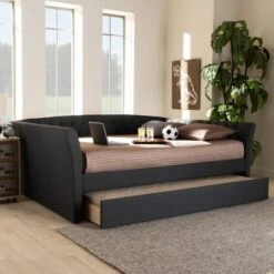 Delora Upholstered Daybed With Trundle - Baxton Studio -Outlet Baxton Studio Store GUEST 5d2103e6 eb2f 43d2 b6f0 c4f9c4233479