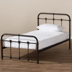 Twin Mandy Vintage Industrial Finished Metal Platform Bed Black - Baxton Studio -Outlet Baxton Studio Store GUEST 5d906548 bfff 41a7 bf59 842070a927ad