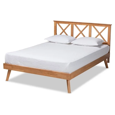 Galvin Wood Platform Bed Brown - Baxton Studio 9 Galvin Wood Platform Bed Brown - Baxton Studio - Image 9
