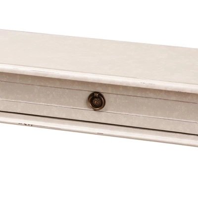 Ariella Whitewashed 1 Drawer End Table White - Baxton Studio 3 Ariella Whitewashed 1 Drawer End Table White - Baxton Studio - Image 3