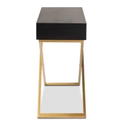 Madan Wood And Metal 2 Drawer Console Table Black/Gold - Baxton Studio -Outlet Baxton Studio Store GUEST 5e782d13 d298 4fcc bf30 d61d52e76bcd