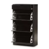 Cayla Modern And Contemporary Wood Shoe Cabinet - Black - Baxton Studio