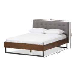 Mitchell Rustic Industrial Walnut Wood And Fabric Metal Platform Bed - Baxton Studio 11 Mitchell Rustic Industrial Walnut Wood And Fabric Metal Platform Bed - Baxton Studio -Outlet Baxton Studio Store GUEST 5f04510c 0451 4842 ba1c 4ea8787bab67