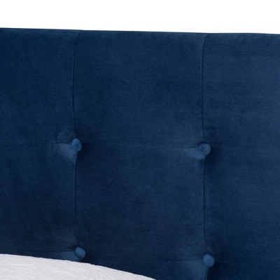 Caprice Glam Velvet Fabric Upholstered Panel Bed - Baxton Studio 3 Caprice Glam Velvet Fabric Upholstered Panel Bed - Baxton Studio - Image 3